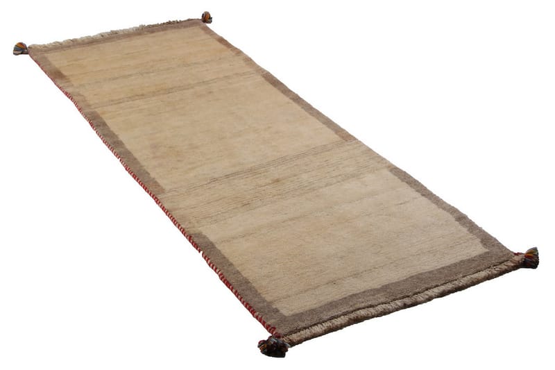 Handknuten Gabbeh Shiraz Ull Creme/Grå 71x188cm - Handvävda mattor - Orientaliska mattor - Persisk matta