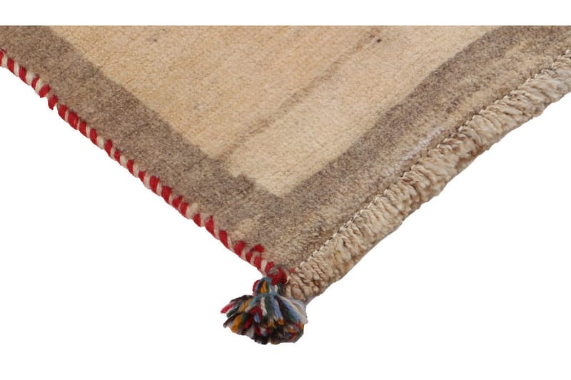 Handknuten Gabbeh Shiraz Ull Creme/Grå 71x188cm - Handvävda mattor - Orientaliska mattor - Persisk matta
