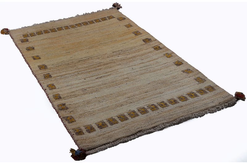 Handknuten Gabbeh Shiraz Ull Creme/Grå 81x133cm - Handvävda mattor - Orientaliska mattor - Persisk matta