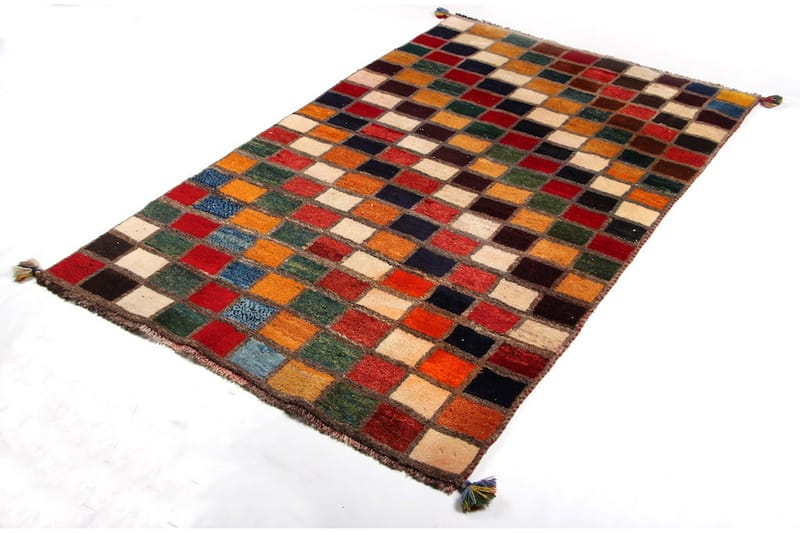Handknuten Gabbeh Shiraz Ull Flerfärgad 112x181cm - Handvävda mattor - Orientaliska mattor - Persisk matta