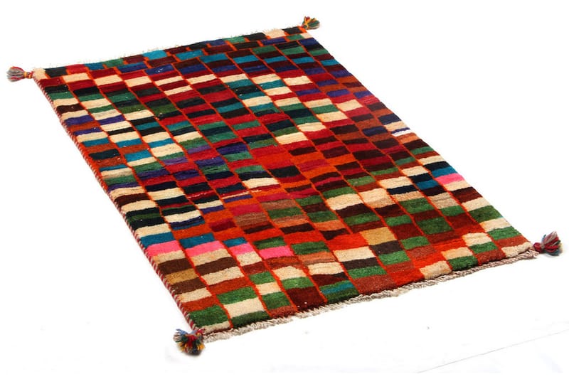 Handknuten Gabbeh Shiraz Ull Flerfärgad 77x117cm - Handvävda mattor - Orientaliska mattor - Persisk matta