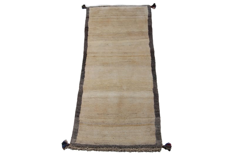 Handknuten Gabbeh Shiraz Ull Grå/Creme 72x173cm - Handvävda mattor - Orientaliska mattor - Persisk matta