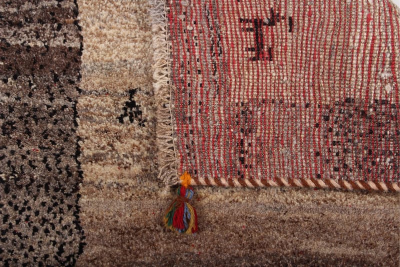 Handknuten Gabbeh Shiraz Ull Grå/Creme 81x115cm - Handvävda mattor - Orientaliska mattor - Persisk matta