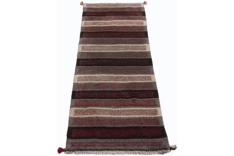 Handknuten Gabbeh Shiraz Ull Grå/Creme 88x178cm - Handvävda mattor - Orientaliska mattor - Persisk matta
