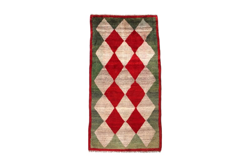 Handknuten Gabbeh Shiraz Ull Grå/Röd 102x193cm - Orientaliska mattor - Handvävda mattor - Persisk matta