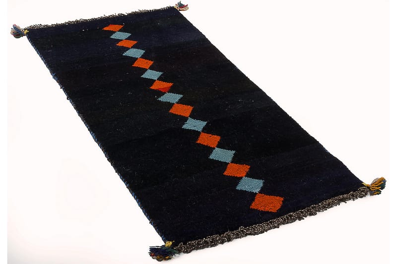 Handknuten Gabbeh Shiraz Ull Mörkblå 58x117cm - Orientaliska mattor - Handvävda mattor - Persisk matta