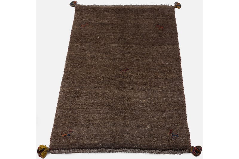 Handknuten Gabbeh Shiraz Ull Mörkgrå 78x132cm - Handvävda mattor - Orientaliska mattor - Persisk matta