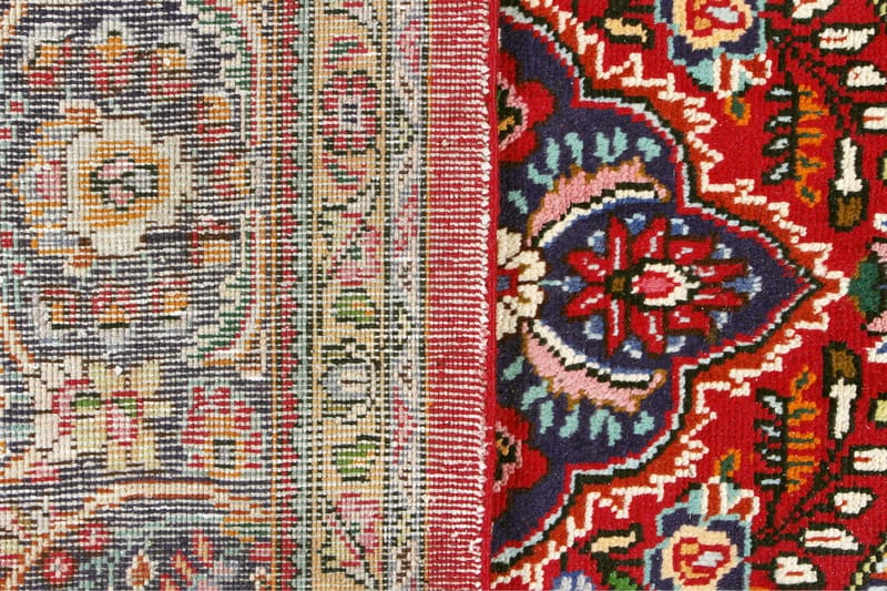 Handknuten Persisk Patinamatta 254x340 cm - Röd/Mörkblå - Orientaliska mattor - Persisk matta