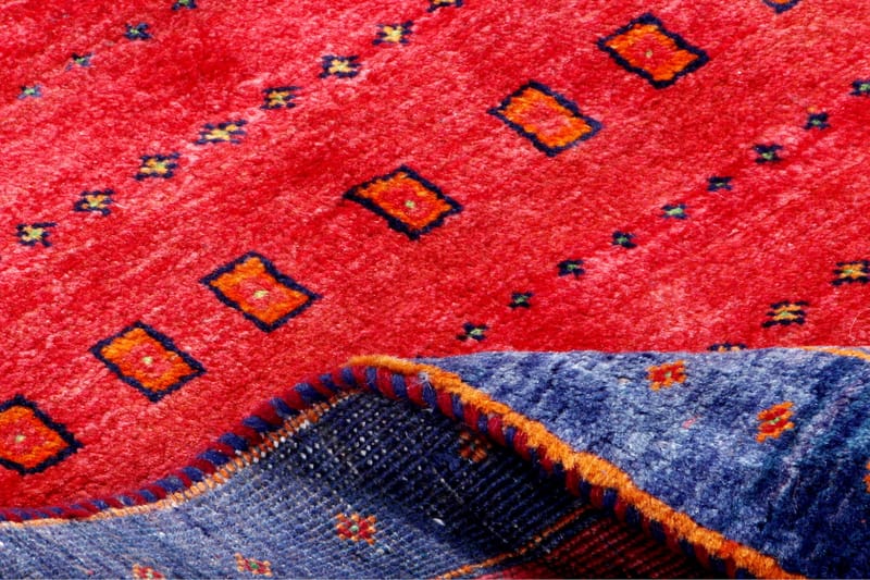 Handknuten Persisk Matta  97x172 cm Gabbeh Shiraz - Röd/Blå - Orientaliska mattor - Persisk matta