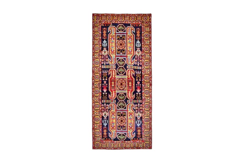 Handknuten Persisk Matta 132x310 cm - Mörkblå/Gul - Orientaliska mattor - Persisk matta