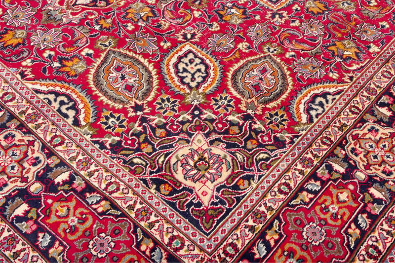 Handknuten Persisk Patinamatta 285x384 cm - Röd/Mörkblå - Orientaliska mattor - Persisk matta