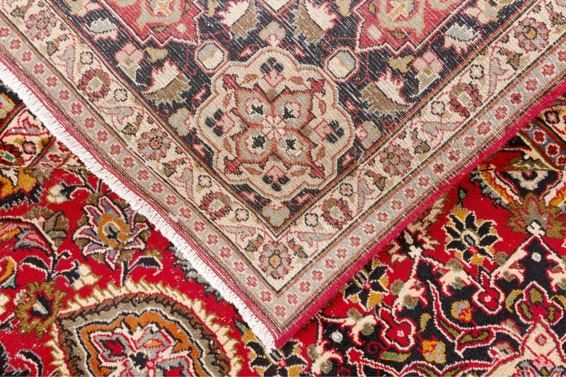 Handknuten Persisk Patinamatta 285x384 cm - Röd/Mörkblå - Orientaliska mattor - Persisk matta
