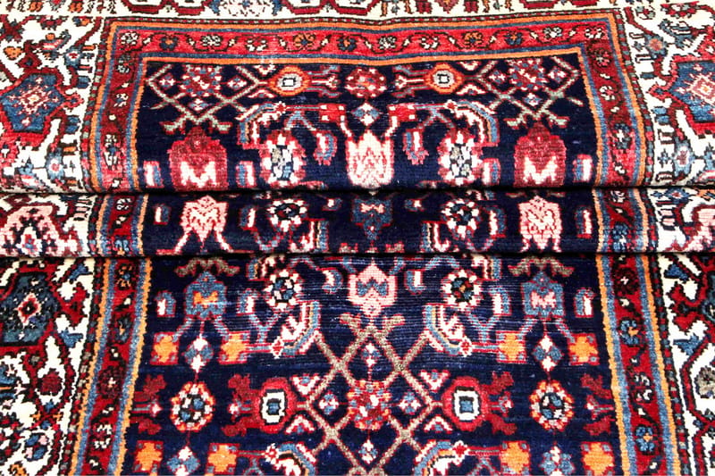 Handknuten Persisk Matta 106x305 cm - Mörkblå/Beige - Orientaliska mattor - Persisk matta