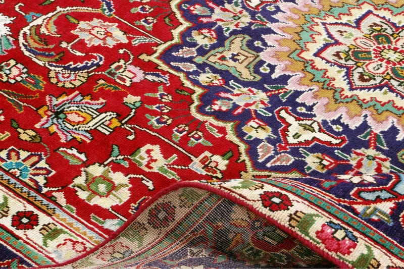 Handknuten Persisk Patinamatta 235x350 cm - Röd/Mörkblå - Orientaliska mattor - Persisk matta