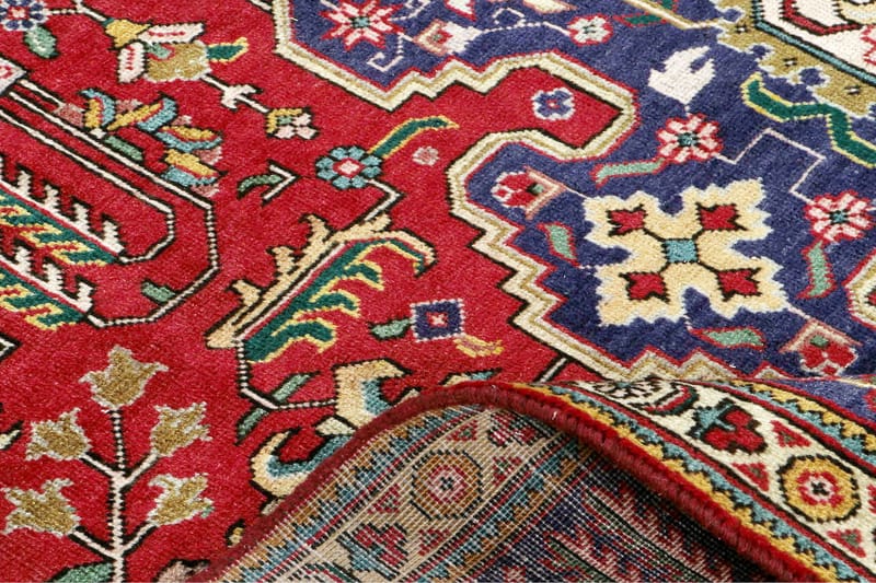 Handknuten Persisk Patinamatta 243x338 cm - Röd/Mörkblå - Orientaliska mattor - Persisk matta