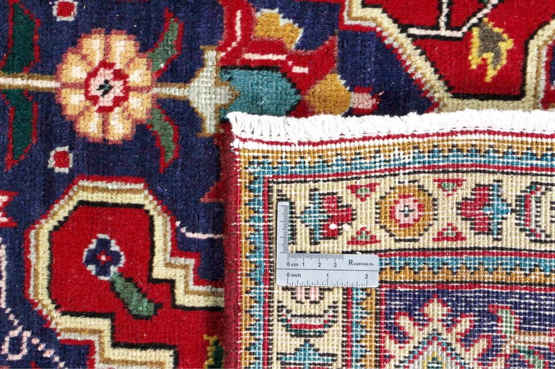 Handknuten Persisk Patinamatta 243x338 cm - Röd/Mörkblå - Orientaliska mattor - Persisk matta