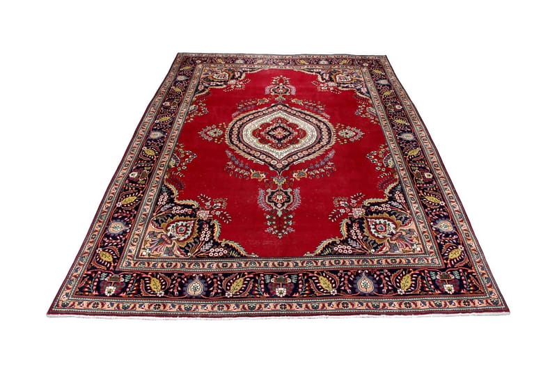 Handknuten Persisk Patinamatta 288x386 cm - Röd/Mörkblå - Orientaliska mattor - Persisk matta