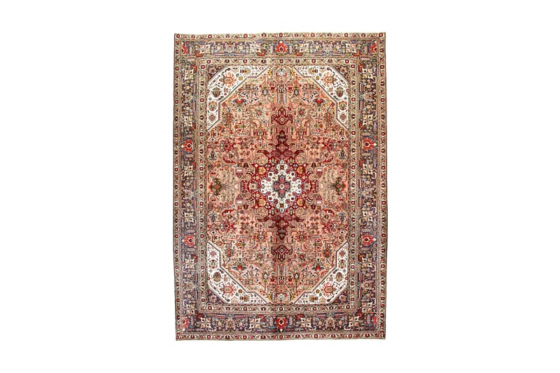 Handknuten Persisk Patinamatta 195x287 cm - Röd/Mörkblå - Orientaliska mattor - Persisk matta