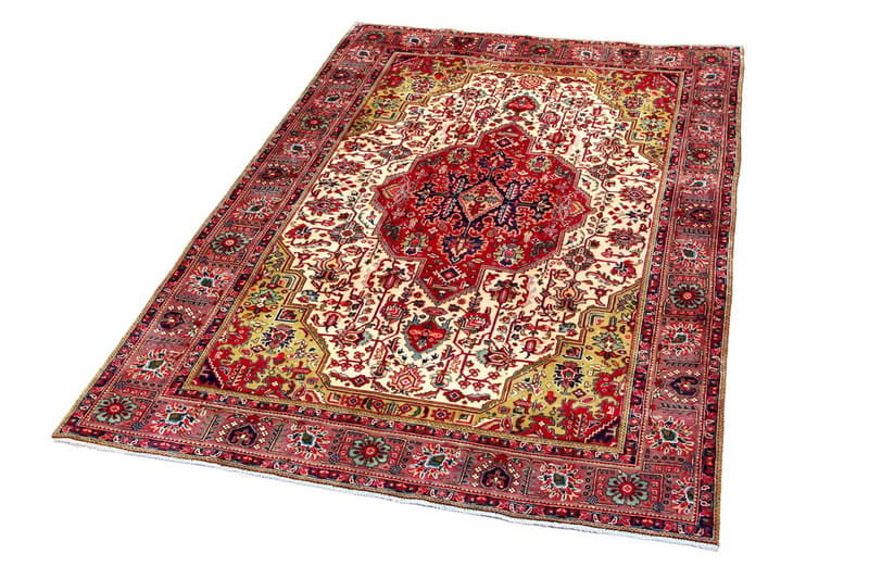 Handknuten Persisk Patinamatta 199x288 cm - Beige/Röd - Orientaliska mattor - Persisk matta