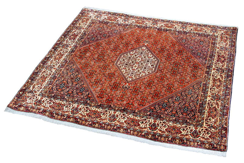 Handknuten Persisk Matta 200x200 cm - Koppar/Beige - Orientaliska mattor - Persisk matta