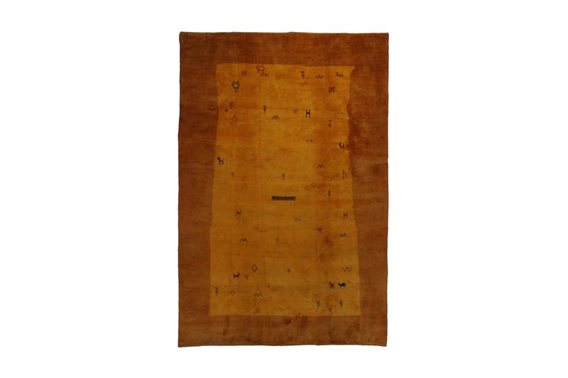 Handknuten Persisk Ullmatta 185x287 cm Gabbeh Shiraz - Senap - Orientaliska mattor - Persisk matta