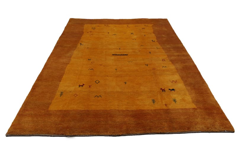 Handknuten Persisk Ullmatta 185x287 cm Gabbeh Shiraz - Senap - Orientaliska mattor - Persisk matta