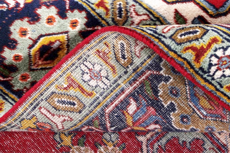 Handknuten Persisk Patinamatta 254x370 cm - Röd/Mörkblå - Orientaliska mattor - Persisk matta