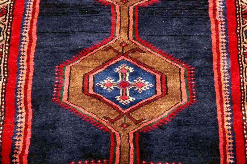 Handknuten Persisk Qoltoq Matta 130x255 cm - Mörkblå/Röd - Orientaliska mattor - Persisk matta
