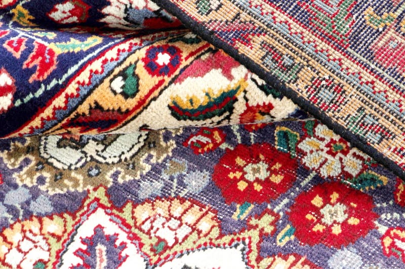 Handknuten Persisk Patinamatta 190x304 cm - Röd/Mörkblå - Orientaliska mattor - Persisk matta