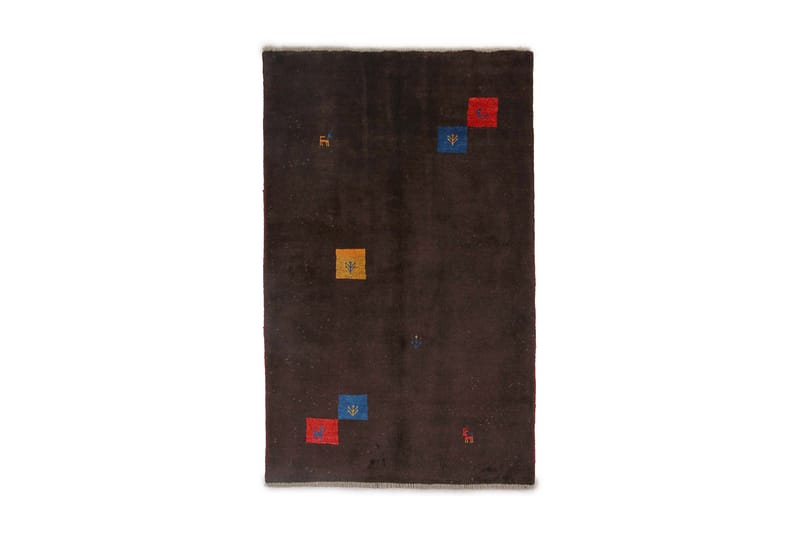 Handknuten Persisk Ullmatta 115x185 cm Gabbeh Shiraz - Mörkbrun - Orientaliska mattor - Persisk matta