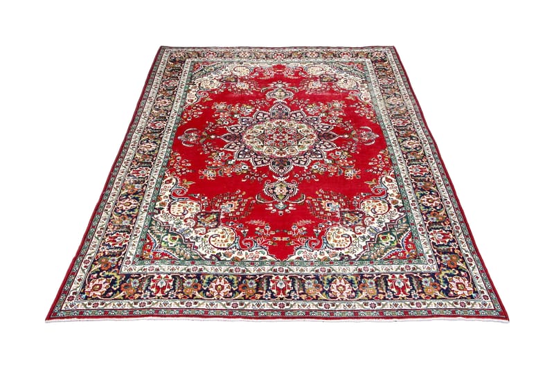 Handknuten Persisk Matta 242x335 cm Vintage - Röd/Mörkblå - Orientaliska mattor - Persisk matta