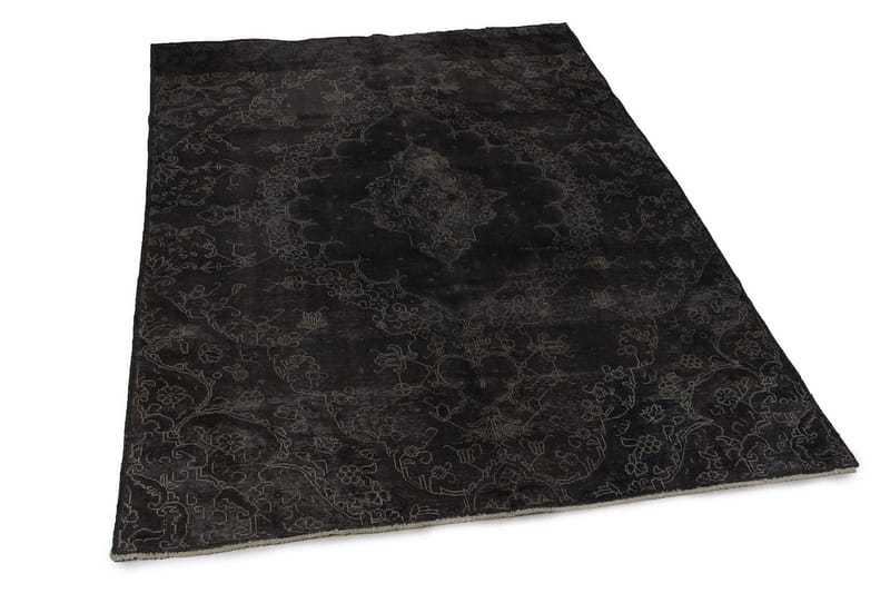 Handknuten Persisk Ullmatta 225x331 cm Vintage - Mörkgrå - Orientaliska mattor - Persisk matta