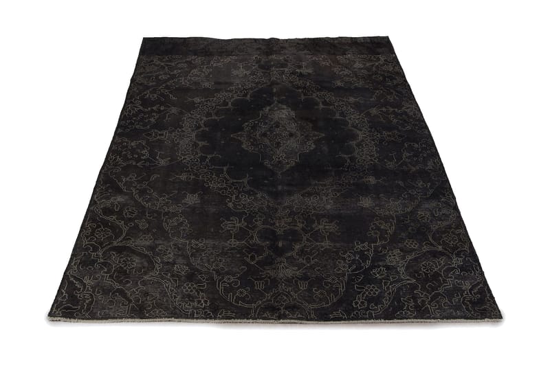 Handknuten Persisk Ullmatta 225x331 cm Vintage - Mörkgrå - Orientaliska mattor - Persisk matta