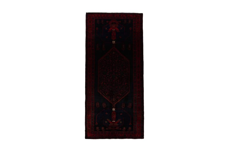 Handknuten Persisk Matta 159x377 cm - Svart/Röd - Orientaliska mattor - Persisk matta