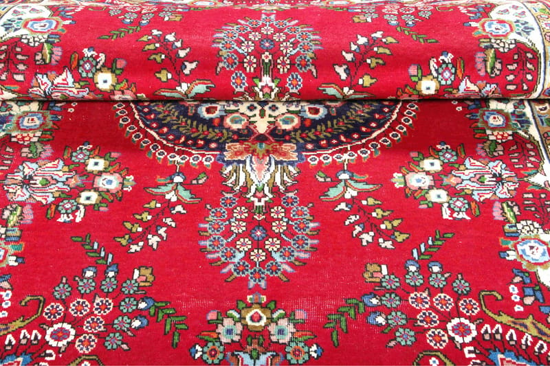 Handknuten Persisk Patinamatta 190x303 cm - Röd/Mörkblå - Orientaliska mattor - Persisk matta