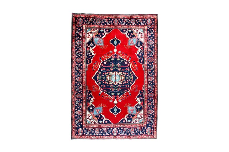 Handknuten Persisk Patchworkmatta 195x285 cm Kelim - Röd/Mörkblå - Orientaliska mattor - Persisk matta