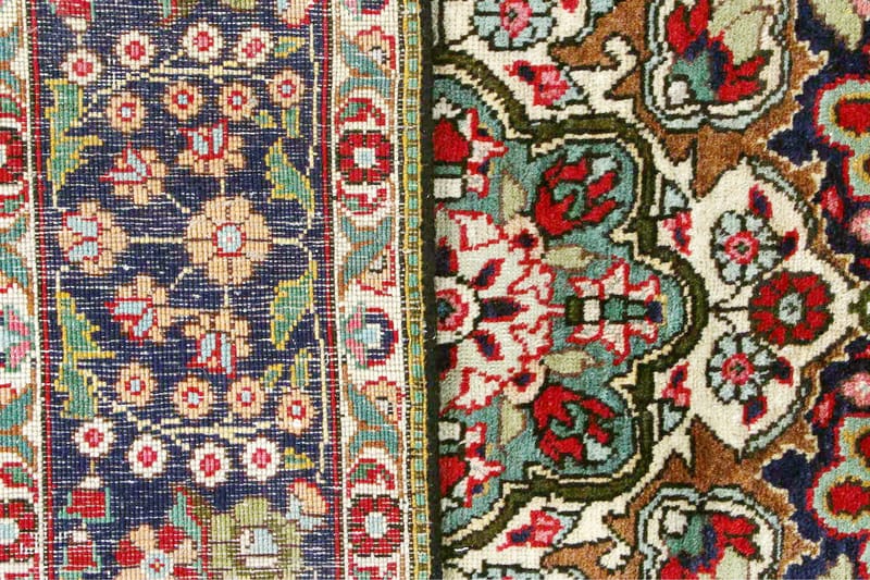 Handknuten Persisk Patinamatta 198x300 cm - Röd/Mörkblå - Orientaliska mattor - Persisk matta