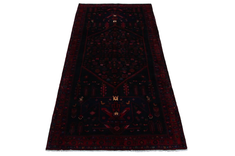 Handknuten Persisk Matta 152x350 cm - Svart/Röd - Orientaliska mattor - Persisk matta
