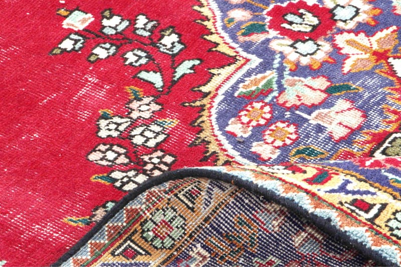 Handknuten Persisk Patchworkmatta 198x290 cm Kelim - Röd/Mörkblå - Orientaliska mattor - Persisk matta