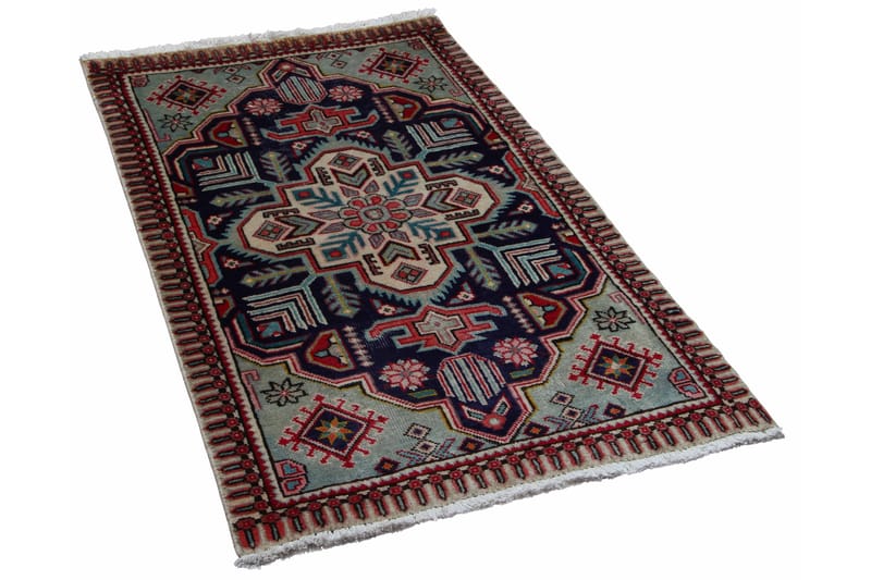 Handknuten Persisk Patinamatta 82x145 cm - Mörkblå/Ljusblå - Orientaliska mattor - Persisk matta
