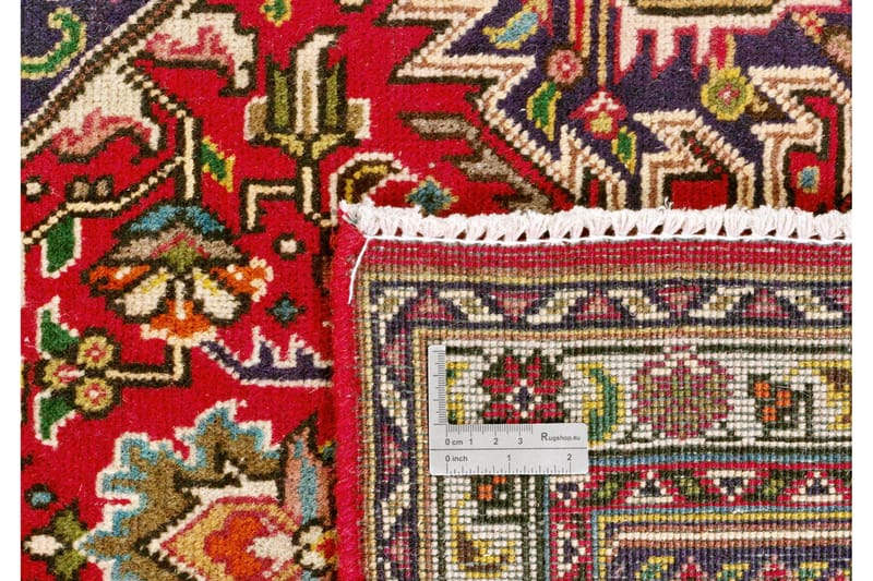 Handknuten Persisk Patinamatta 245x351 cm - Röd/Mörkblå - Orientaliska mattor - Persisk matta