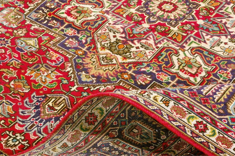 Handknuten Persisk Patinamatta 245x351 cm - Röd/Mörkblå - Orientaliska mattor - Persisk matta