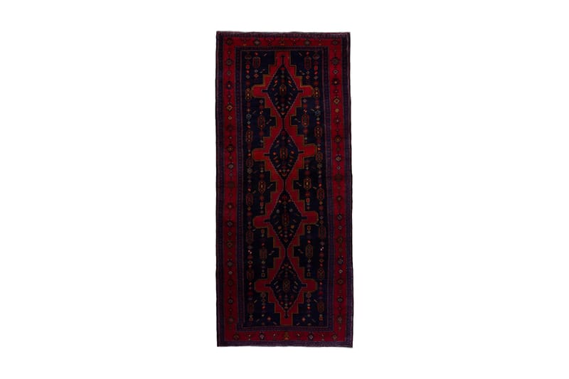 Handknuten Persisk Matta 140x346 cm - Mörkblå/Röd - Orientaliska mattor - Persisk matta