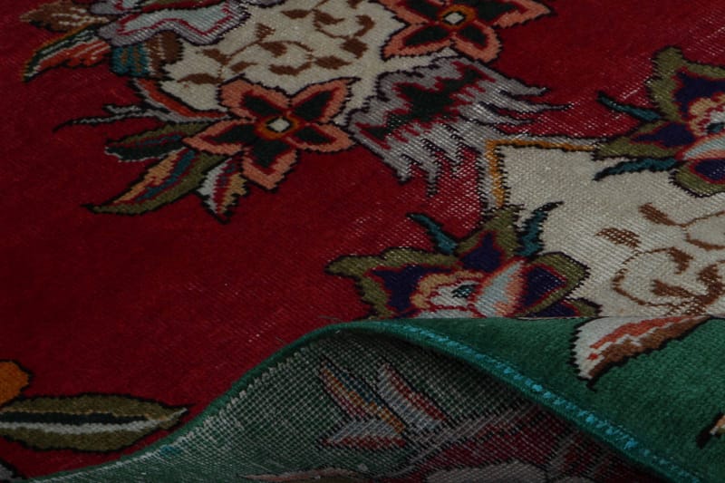 Handknuten Persisk Patinamatta 146x202 cm - Röd/Grön - Orientaliska mattor - Persisk matta