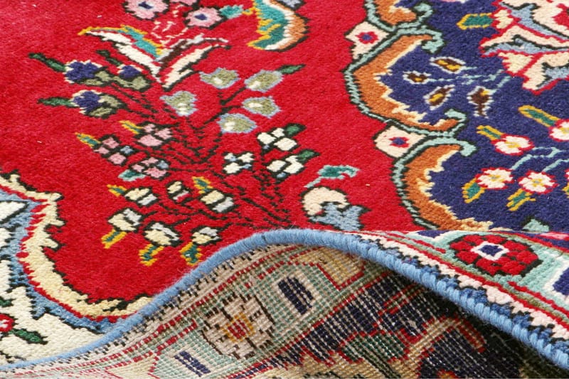 Handknuten Persisk Patinamatta 210x300 cm - Röd/Mörkblå - Orientaliska mattor - Persisk matta