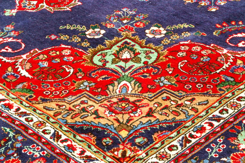 Handknuten Persisk Patinamatta 290x390 cm - Mörkblå/Röd - Orientaliska mattor - Persisk matta