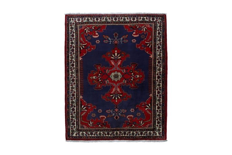 Handknuten Persisk Matta 117x147 cm - Mörkblå/Röd - Orientaliska mattor - Persisk matta