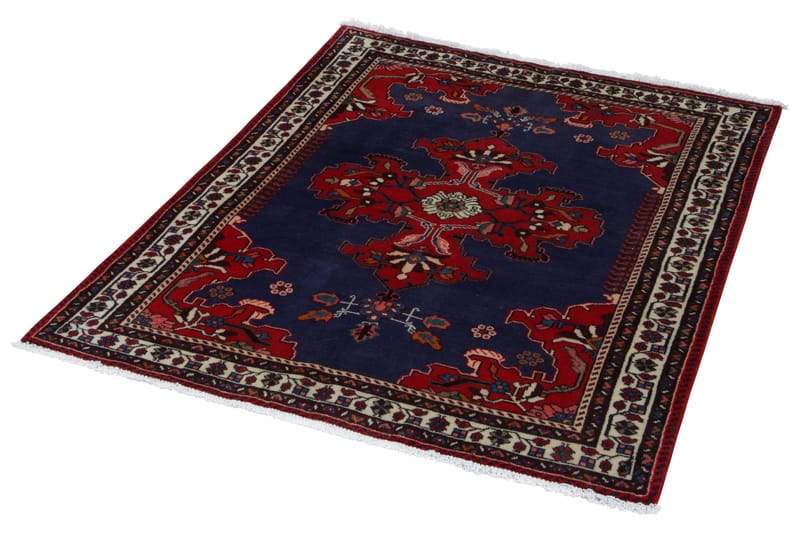 Handknuten Persisk Matta 117x147 cm - Mörkblå/Röd - Orientaliska mattor - Persisk matta