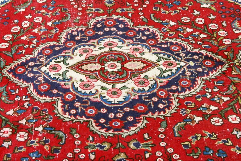 Handknuten Persisk Patinamatta 195x300 cm - Röd/Mörkblå - Orientaliska mattor - Persisk matta