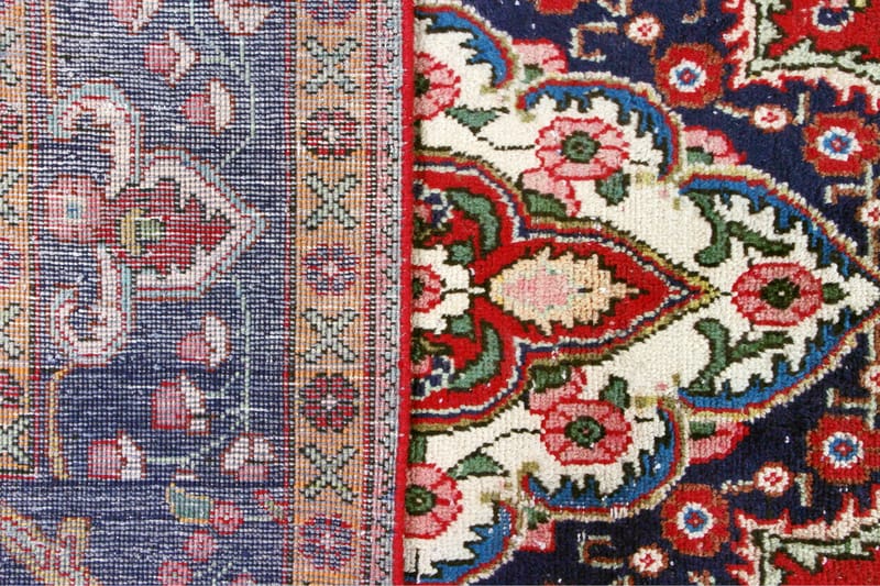 Handknuten Persisk Patinamatta 195x300 cm - Röd/Mörkblå - Orientaliska mattor - Persisk matta